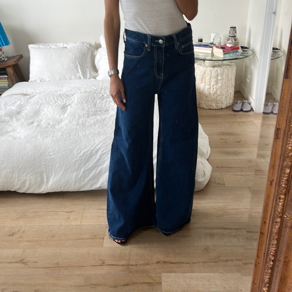 High rise, bell bottom Zara jeans
